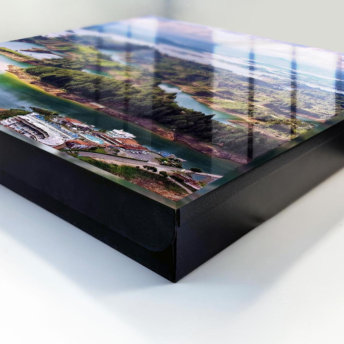 SCHLÜSSELBOX Schwarz 30x30 cm- Türöffnung nach rechts - Grüne Inseln - Grün, Metall (30/30/5cm) - TULUP