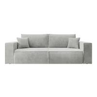 SOFA FARESE Hellgrau mit Cordbezug - Hellgrau, Textil/Metall (257/85/102cm) - Selsey