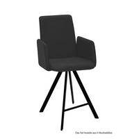 THEKENSTUHL drehbar (6er-Set) Desiree 52x109x60 Schwarz/Anthrazit - Anthrazit/Schwarz, Kunststoff (60/109/52cm) - 58aufmkessel