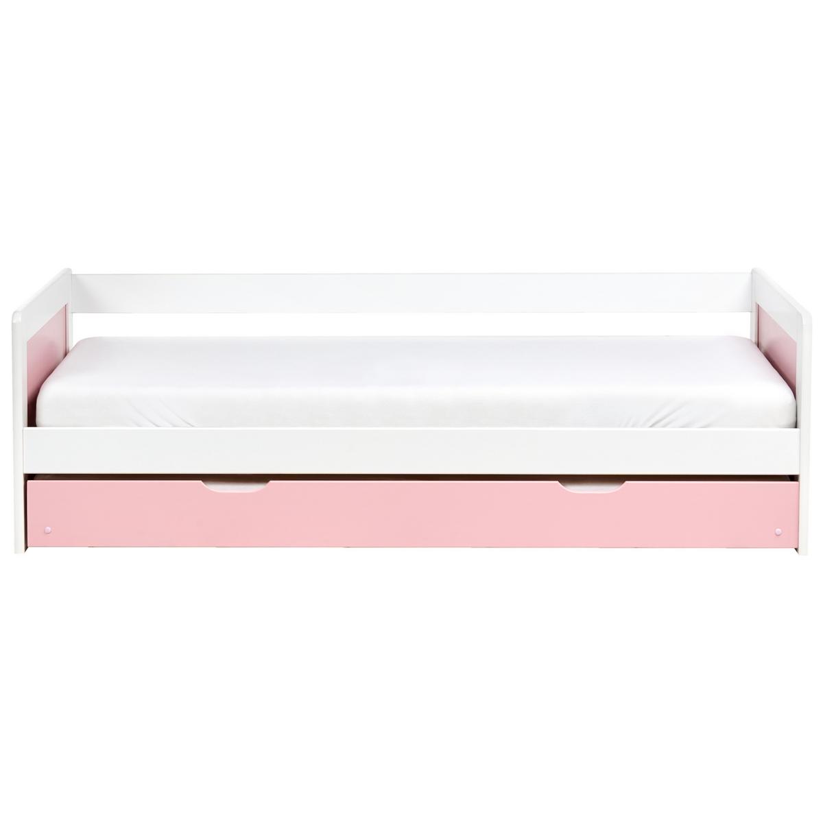 AUSZIEHBETT Kiefernholz 90/200 cm Rosa Gravelines - Pink, Holz (90/200cm) - Beliani