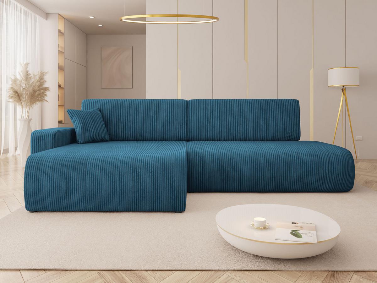 ECKSOFA Piano O Cord - Blau/Schwarz, Holz/Kunststoff (262/145cm) - MIRJAN24
