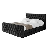 POLSTERBETT mit Bettkasten, Fußteil und Lattenrost, Boxbett mit Matratze H3/H4 - LARO-Z 180x200 Schwarz - Schwarz, Holzwerkstoff/Textil (180/200cm) - ALTDECOR