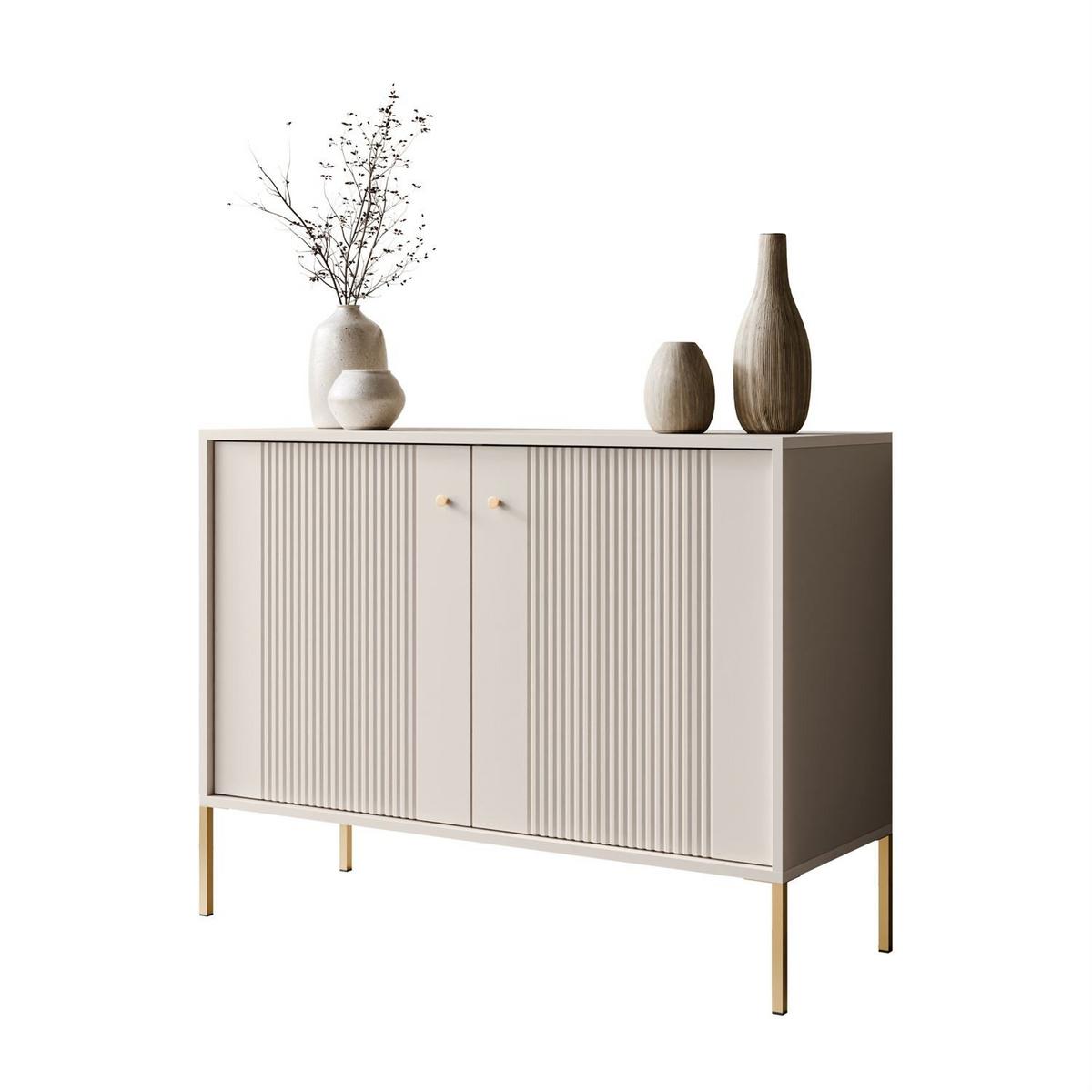 KOMMODE VIVALDI 2D mit geriffelten Fronten - Kaschmir, Holzwerkstoff (105/79/39cm) - Lookway