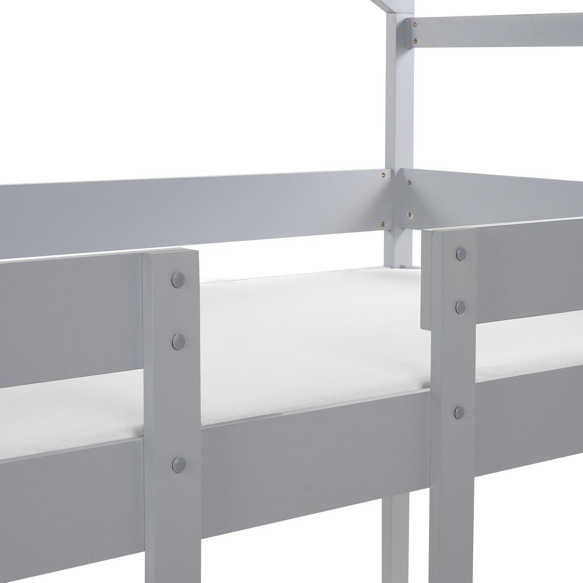HOCHBETT 90x200 cm Grau Labatut - Grau, Holz (90/200cm) - Beliani