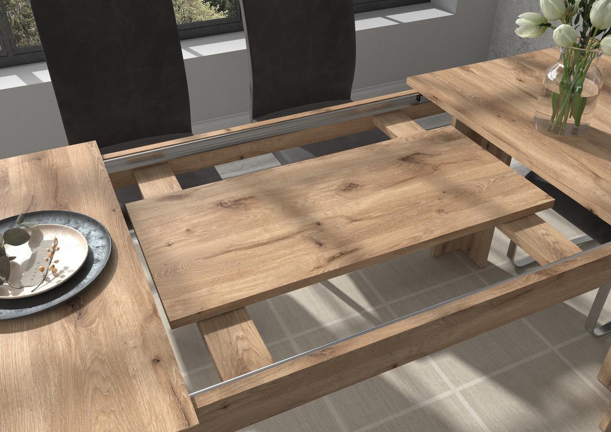 ESSTISCH Eiche 160 - 200 x 90 cm, Küchentisch ausziehbar - Eichefarben, Holzwerkstoff (160/90/76cm) - Inn.Furn