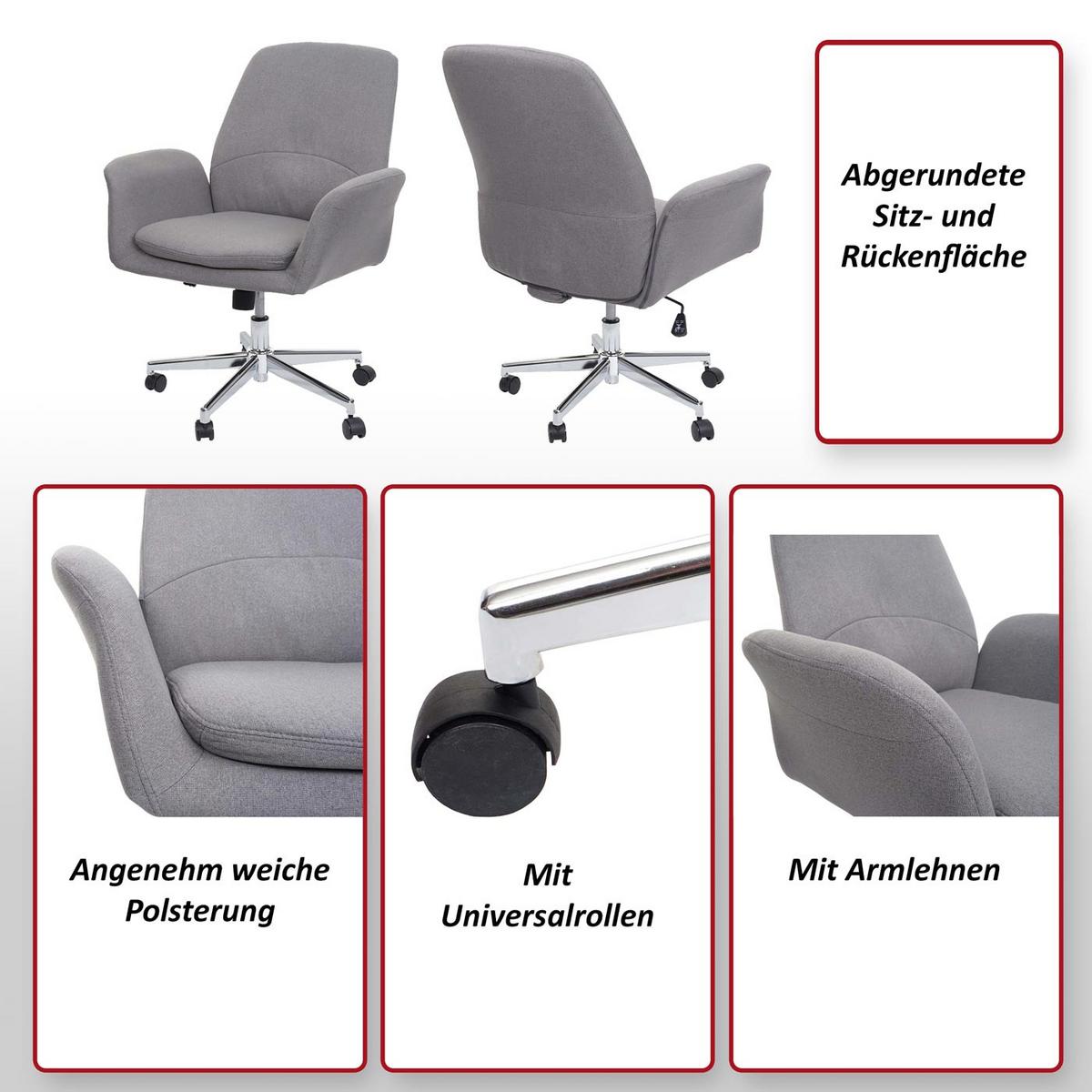 BÜROSTUHL Grau - Grau, Textil (75/99/55cm) - MCW