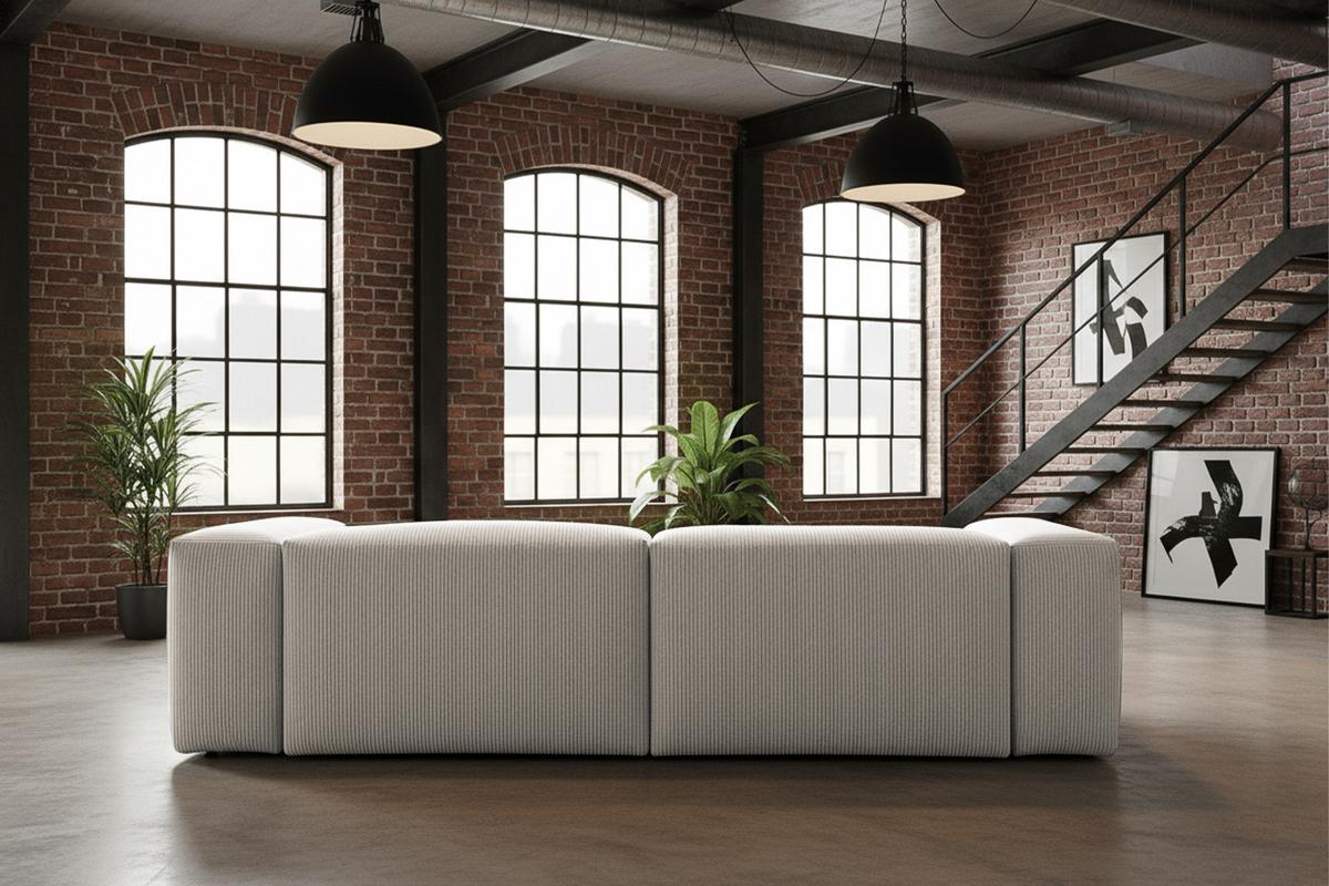 SOFA CELESTE Hellgrau Cord - Hellgrau/Schwarz, Kunststoff/Textil (302/72/114cm) - KAWOLA