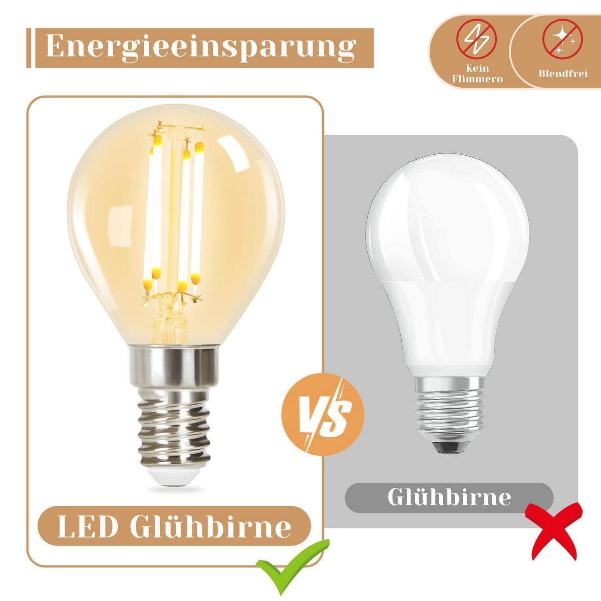 LED-LEUCHTMITTEL Amalfrieda II 8/8/12.5cm(6er-set) - Transparent, Glas (8/12.5cm) - Nettlife