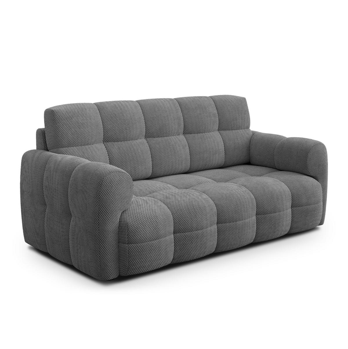 SOFA MELLOW 2,5-Sitzer, grau - Schwarz/Grau, Holz/Textil (183/87/98cm) - Wozimo