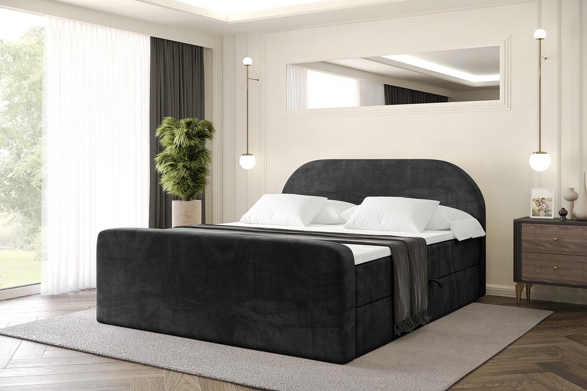 BOXBETT mit Matratze H4 und Lattenrost - NOX-Z - 180x200 - Schwarz Casablanca - Schwarz, Holzwerkstoff (180/200cm) - ALTDECOR