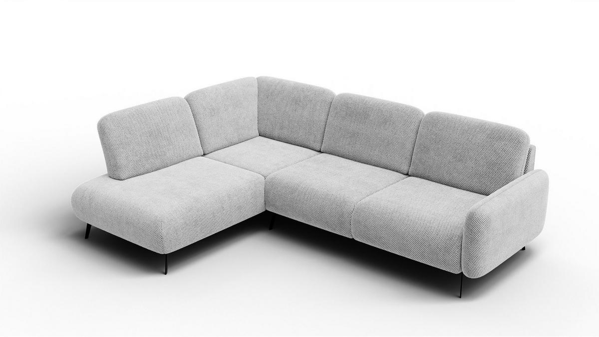 ECKSOFA FEBE 5-Sitzer links, hellgrau - Hellgrau/Schwarz, Holz/Textil (271/190cm) - Wozimo