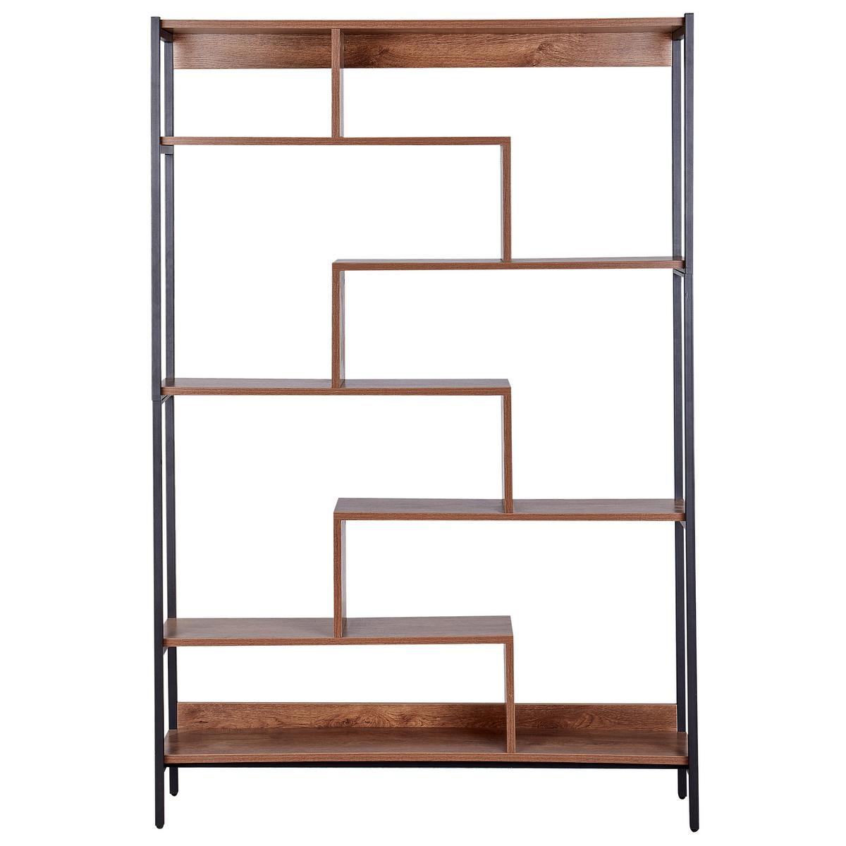 REGAL mit 6 Ebenen 180 cm Braun Daven - Braun, Holzwerkstoff (120/180/27cm) - Beliani