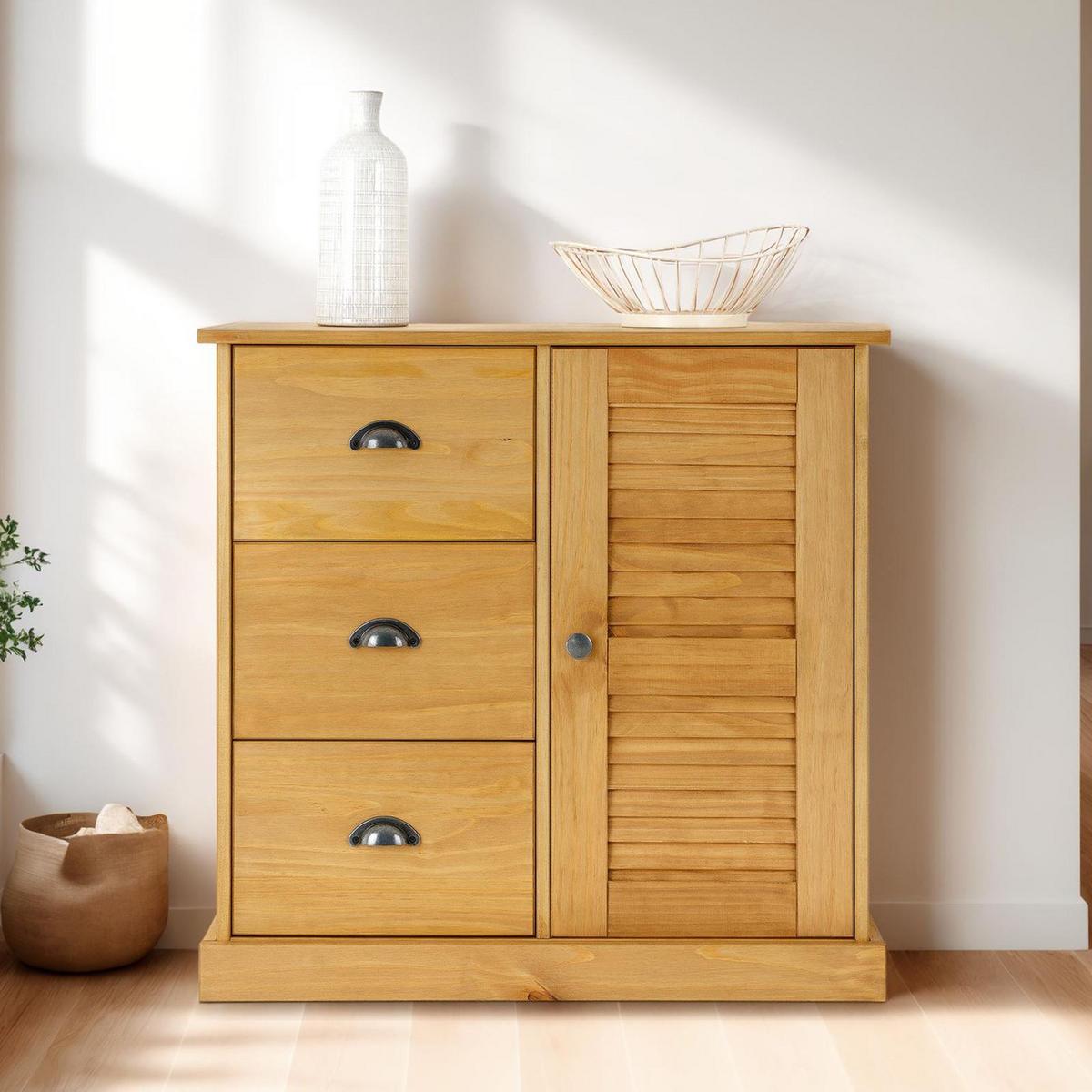 KOMMODE VENETA gebeizt/gewachst - Kieferfarben, Holz (78/75/40cm) - IDIMEX