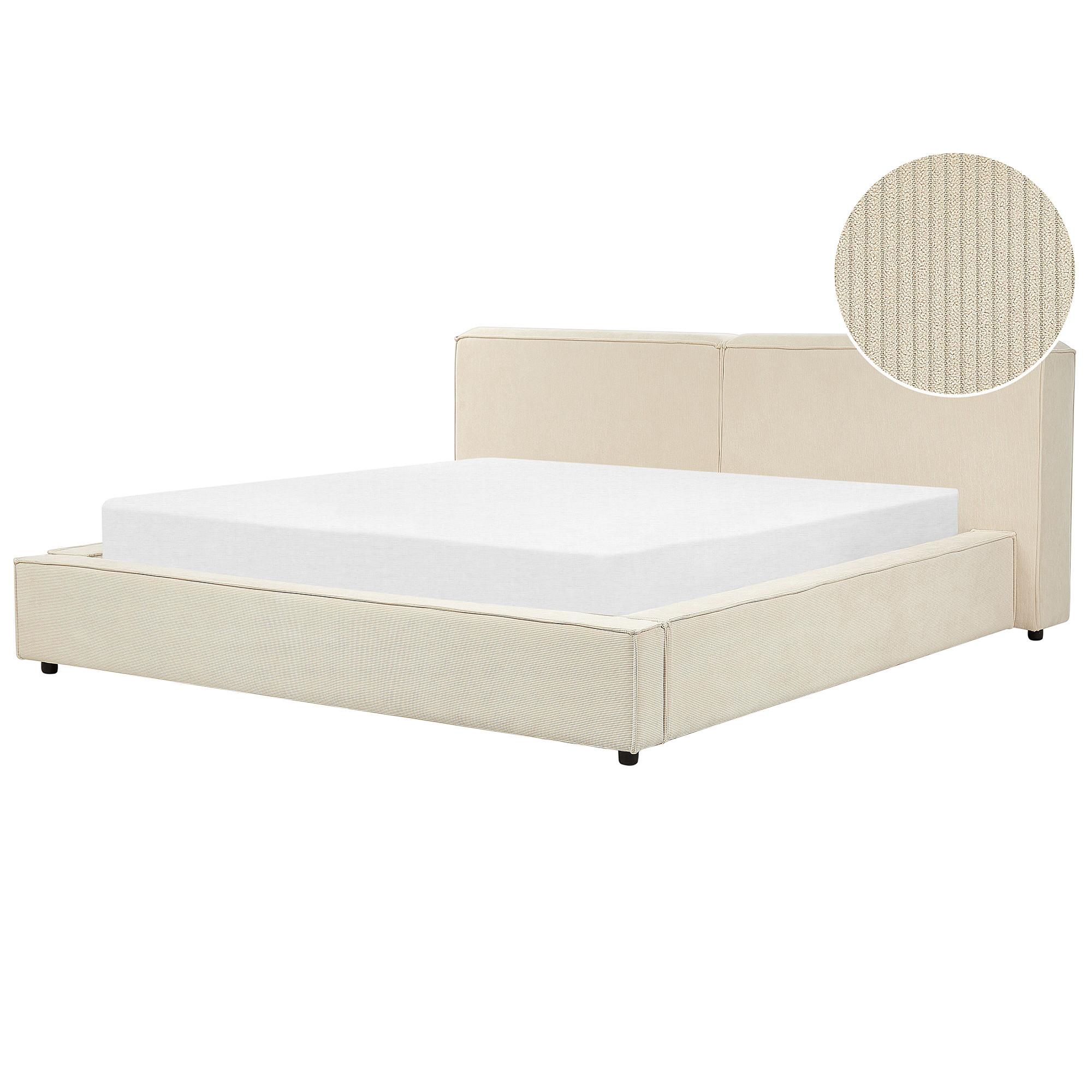 POLSTERBETT 180/200cm Beige Linards - Beige, Naturmaterialien/Textil (180/200cm) - Beliani