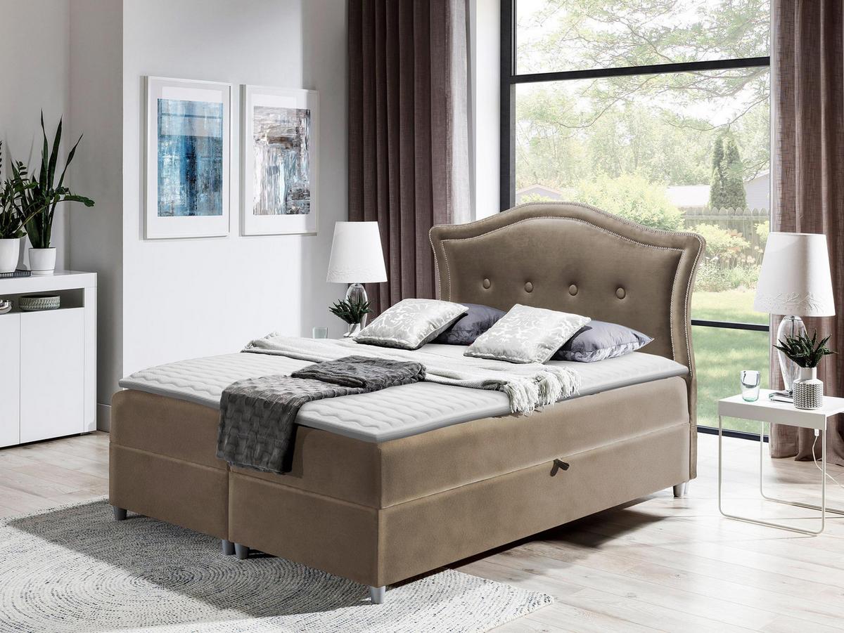 BOXBETT Bedran Lux - H3 - Braun, Holz (140/200cm) - MIRJAN24