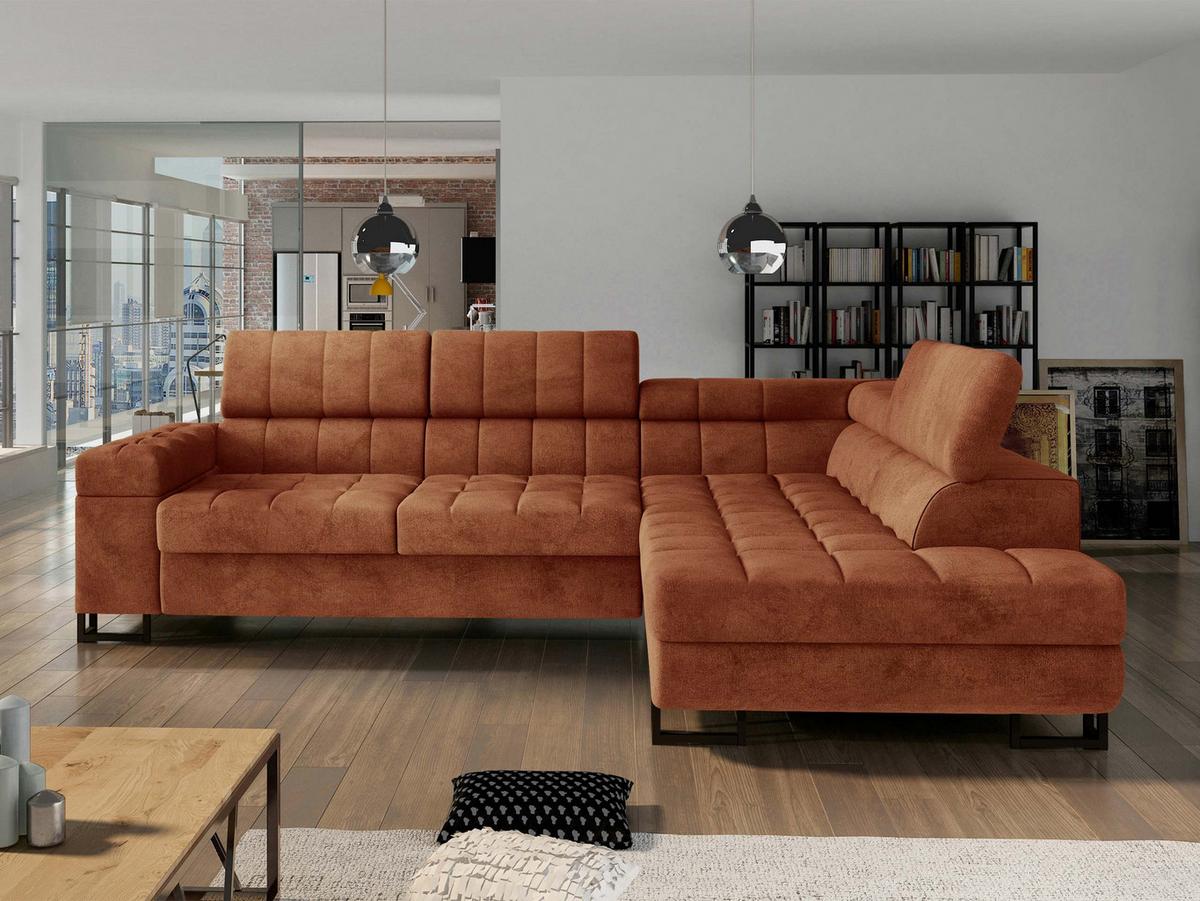 ECKSOFA Laris, Seite: Rechts - Schwarz/Bronzefarben, Holz/Textil (271/203cm) - MIRJAN24