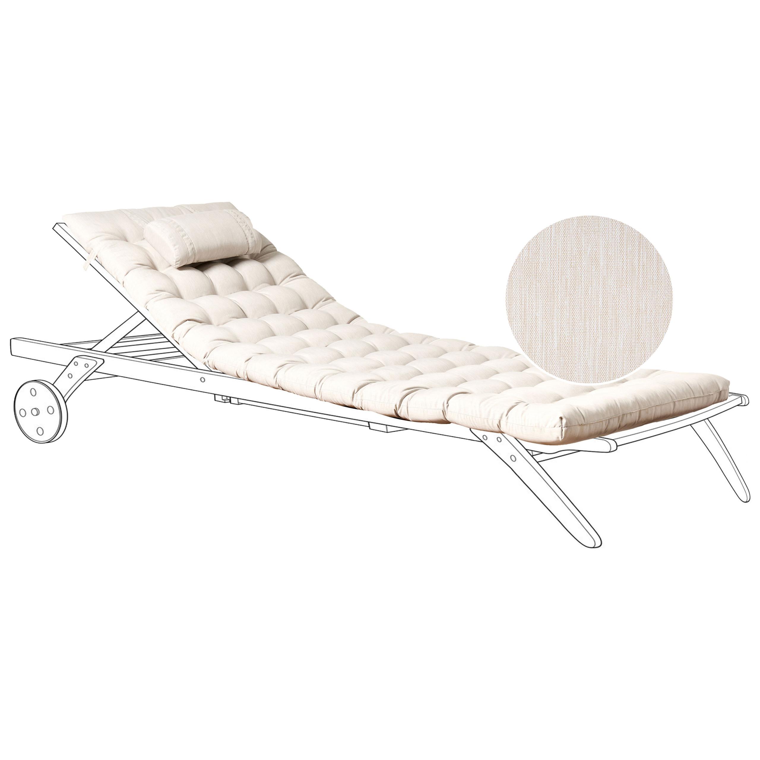 LIEGENAUFLAGE Hellbeige 56/192 cm Cesana Premium - Beige, Textil (192/5/56cm) - Beliani