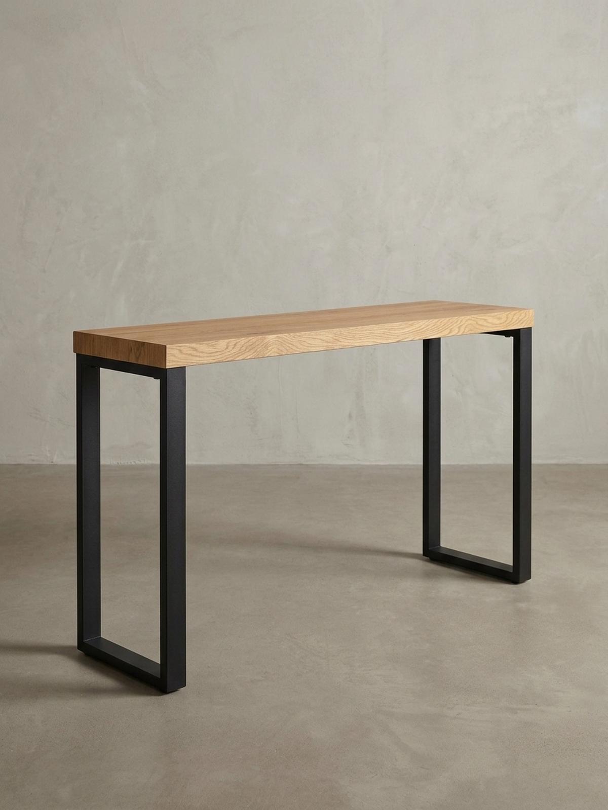 KONSOLENTISCH – Eicheoptik, große Ablagefläche, modern - Schwarz/Braun, Holz/Metall (39/120/76cm) - KADIMA DESIGN