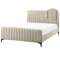 POLSTERBETT mit Lattenrost 140x200 cm Beige Lunan - Beige, Textil (140/200cm) - Beliani