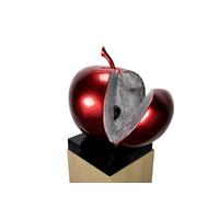 SKULPTUR Rot 51/54 cm - Rot/Silberfarben, Stein (11.2/54/40cm) - KUNSTLOFT