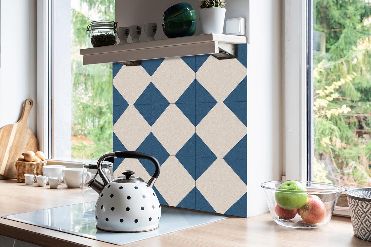 SELBSTKLEBENDE Wandfliesen 9 Stück 30x30 cm - Diamant - Blau, Textil (30/1.6/30cm) - TULUP