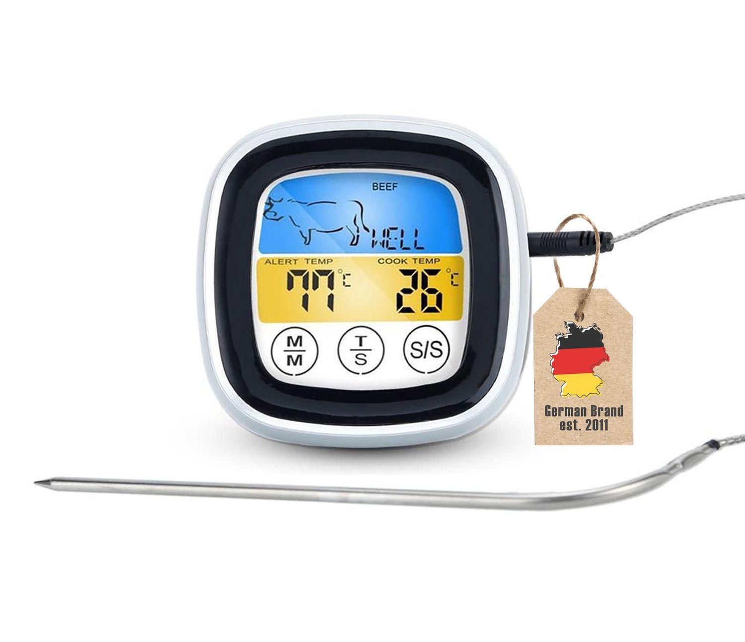 GRILLTHERMOMETER mit Timer - Weiß, Kunststoff - Intirilife