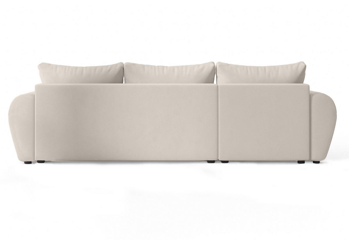 ECKSOFA L Form Malatya Beige 246/145/80 cm stilvolle mit Schlaffunktion L - Beige/Schwarz, Kunststoff/Textil (145/246cm) - AX Living