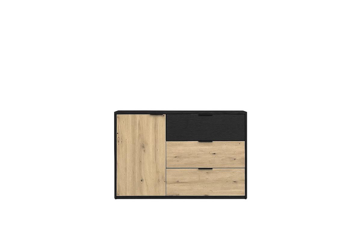 KOMMODE Graphit Schwarz, Eiche Artisan 125/79,8/36,5 - Eiche Artisan, Holzwerkstoff (125/80/37cm) - RAUMHIRSCH FURNITURE