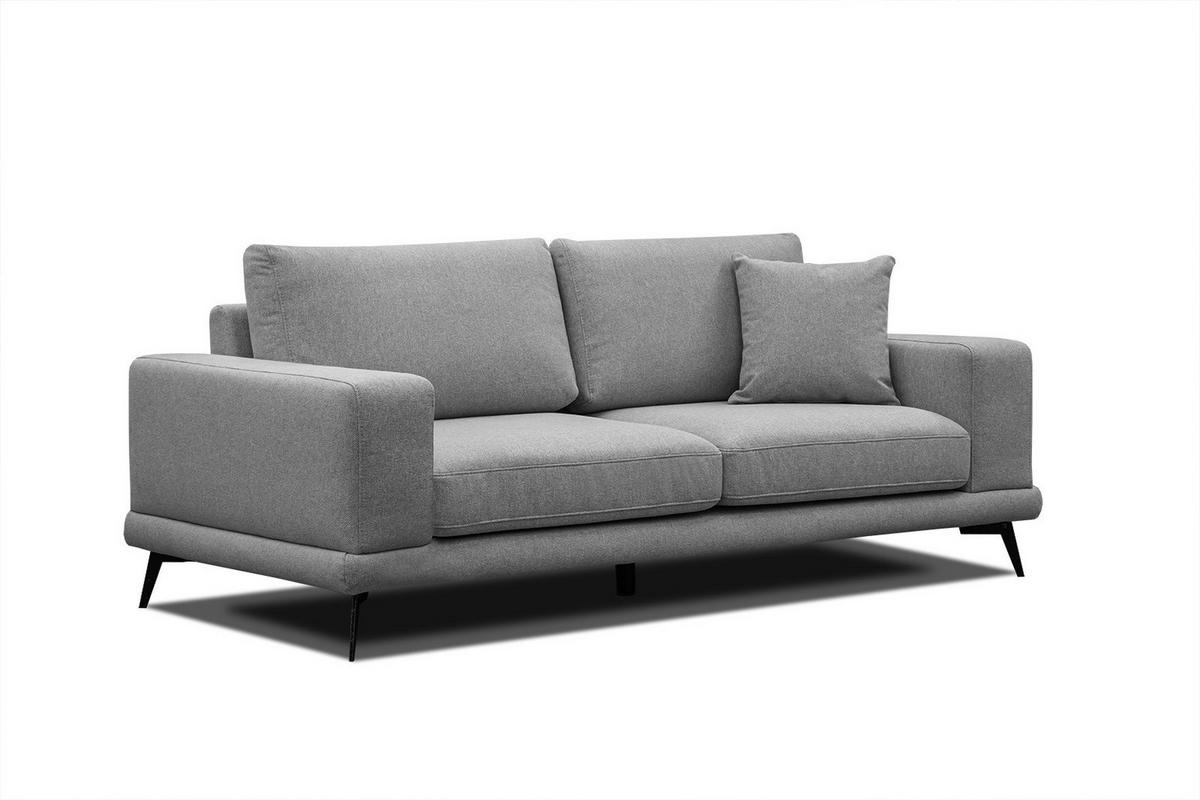 SOFA MEDIOLANE 2,5-Sitzer, grau - Grau, Holzwerkstoff/Textil (203/87/96cm) - Wozimo