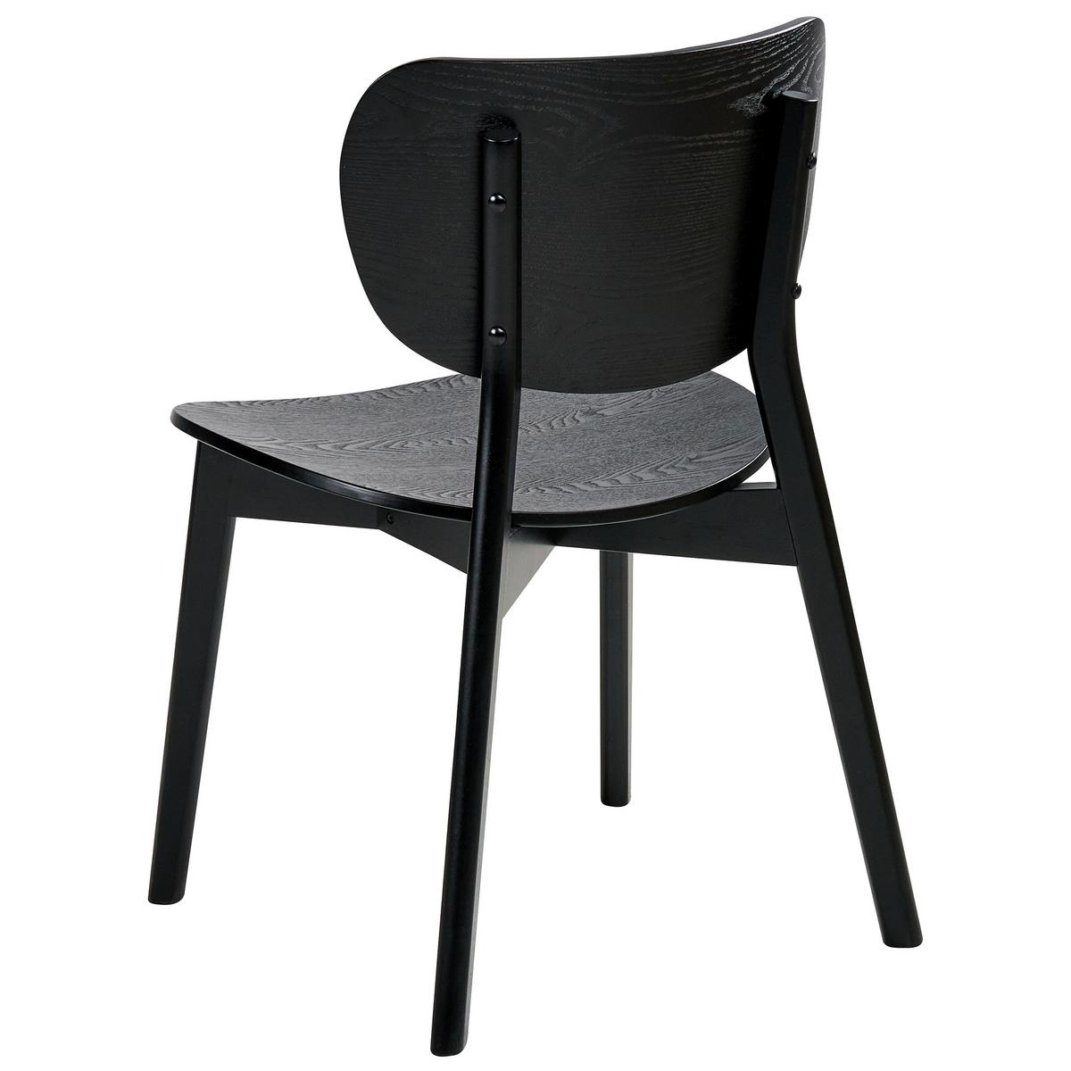 ESSZIMMERSTUHL 2er-Set Holz Schwarze Esche Overly - Schwarz, Holz (49/80/47cm) - Beliani