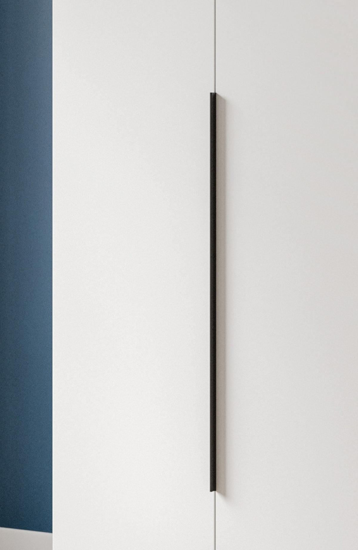 KLEIDERSCHRANK weiß 3-türig 120 x 181 cm, Drehtürenschrank mit Kleiderstange - Schwarz/Weiß, Holzwerkstoff/Kunststoff (120/181/52cm) - Inn.Furn