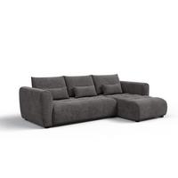 ECKSOFA SORENO 4-Sitzer, dunkelgrau - Dunkelgrau/Schwarz, Holz/Textil (293/171cm) - Wozimo