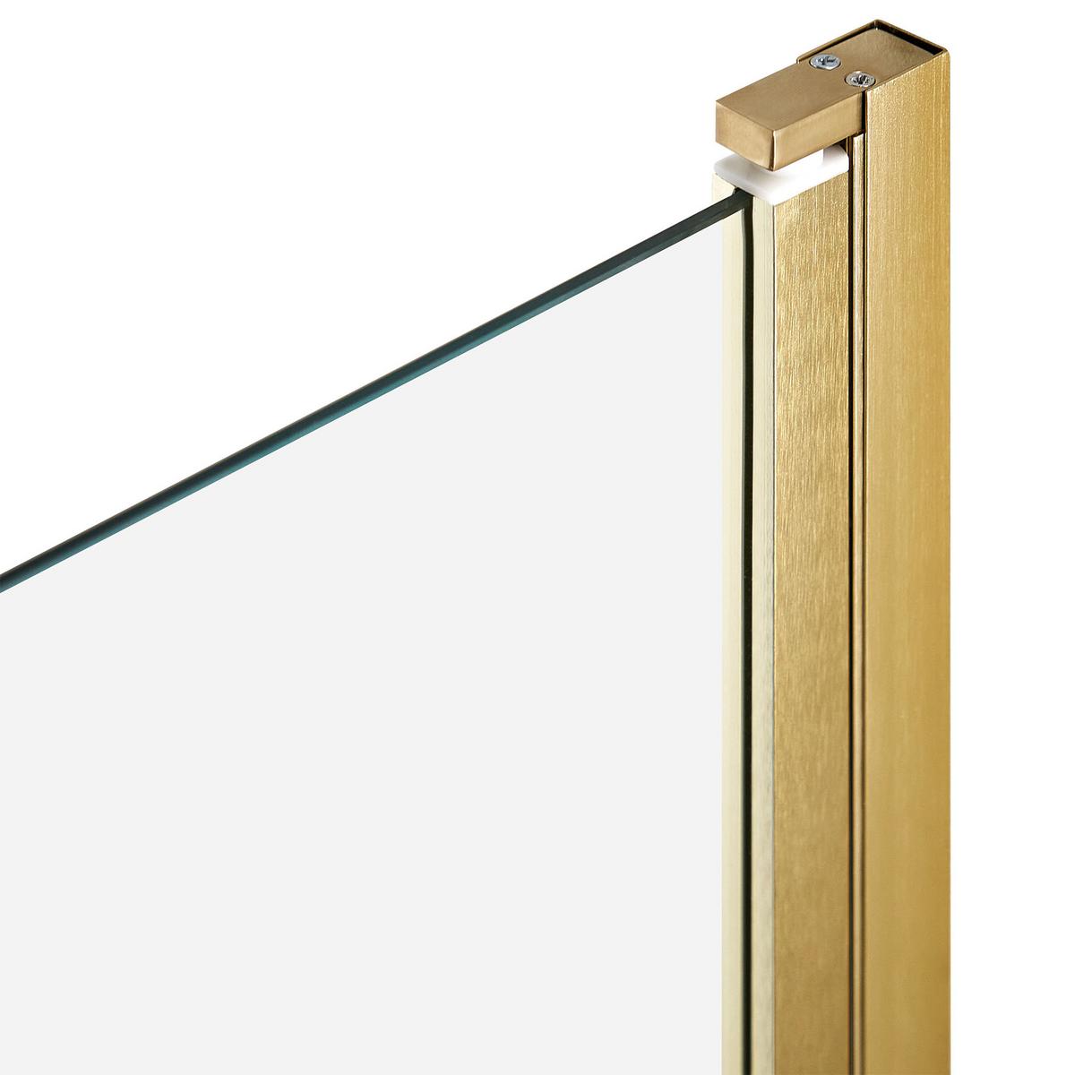 BADEWANNENAUFSATZ 140/70 cm Gold Lapan - Transparent, Glas (70/140cm) - Beliani