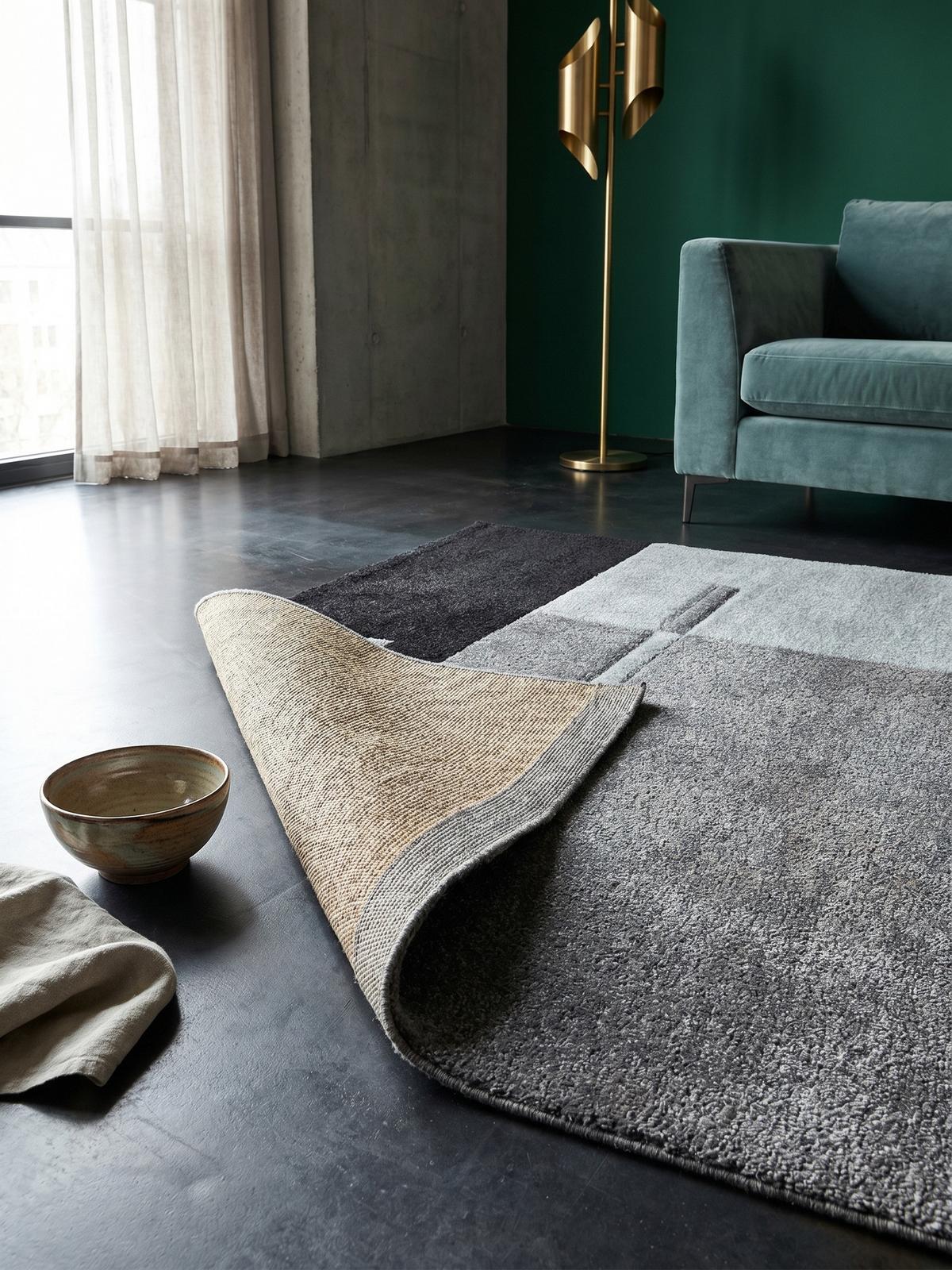 KURZFLORTEPPICH LATEMAR, kariert, Grau, 160 x 230 cm - Grau, Textil (230/160cm) - KADIMA DESIGN