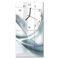 WANDUHR aus Glas 30x60 cm - Abstraktion - Silberfarben, Glas (30/60/0.4cm) - TULUP