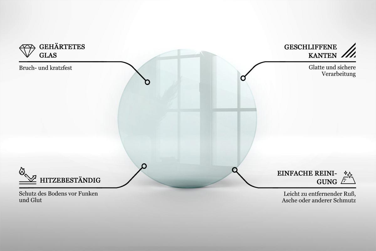 BODENSCHUTZPLATTE Ø100 cm Transparent - Transparent, Glas (100/100cm) - Wallfluent