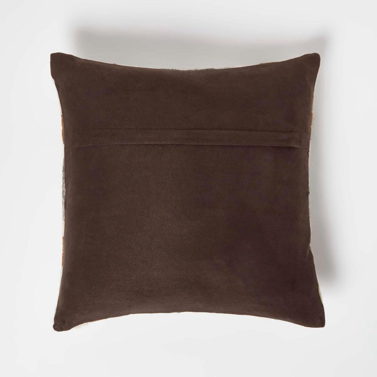 PATCHWORK-KISSEN Fell & Leder 45/45 cm Ethno-Muster - Multicolor, Leder/Textil (45/45cm) - Homescapes
