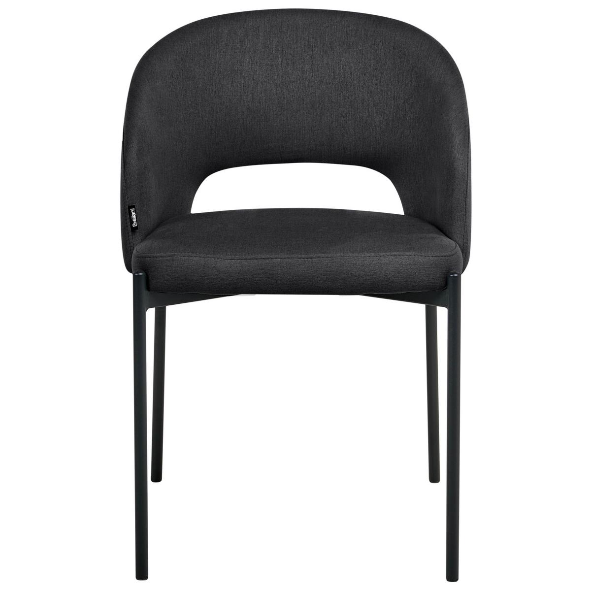 ESSZIMMERSTUHL 2er-Set Stoff Schwarz Penny - Schwarz, Textil (46/76/50cm) - Beliani
