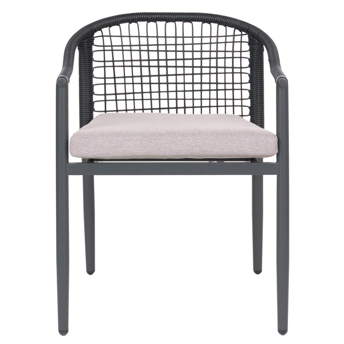 STUHL 4er-Set und Sitzkissen Metall Schwarz Ozzero - Schwarz, Metall (55/76/60cm) - Beliani