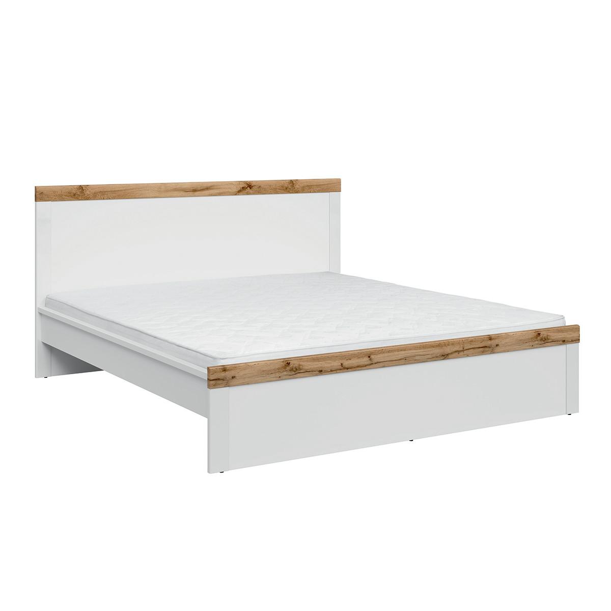 BETT 180/200 Hella Weiß und Holz - Weiß, Holzwerkstoff (180/200cm) - Petits-meubles