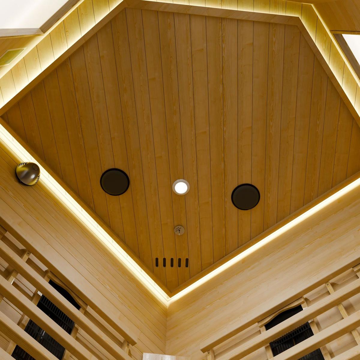 INFRAROTKABINE Nyborg E150K mit Keramik-, Flächenstrahler & Hemlockholz - Naturfarben, Holz (150/190/150cm) - Artsauna