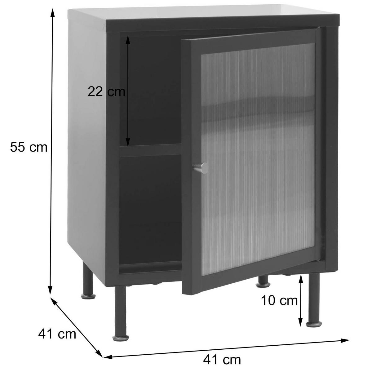 NACHTTISCH rechteckig Weiß - Weiß, Metall (41/55/41cm) - MCW