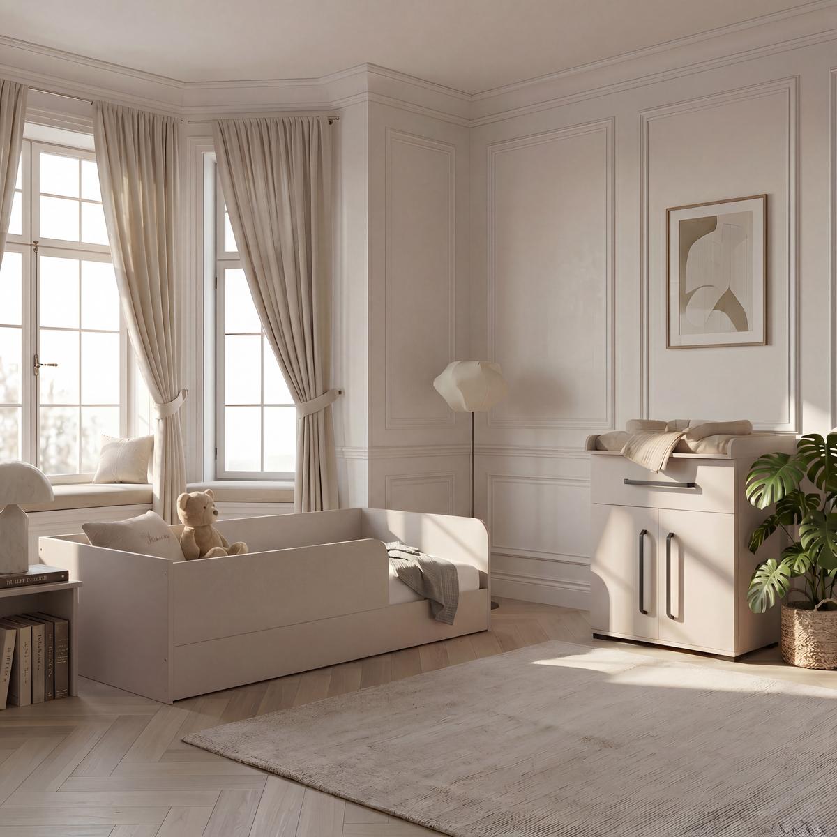 BODENBETT Essentials 90x200cm Cashmere - Hellbraun, Holzwerkstoff (90/200cm) - arthur berndt