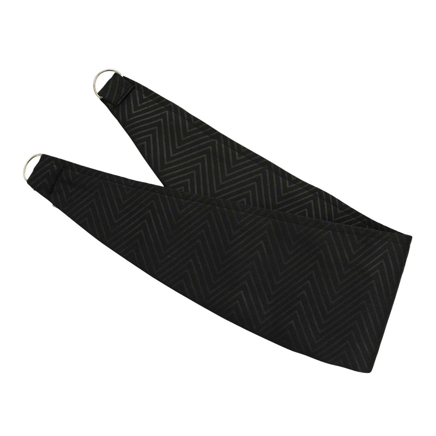 RAFFHALTER Fischgrät 2er-Set - Schwarz, Textil (13/66cm) - Homescapes