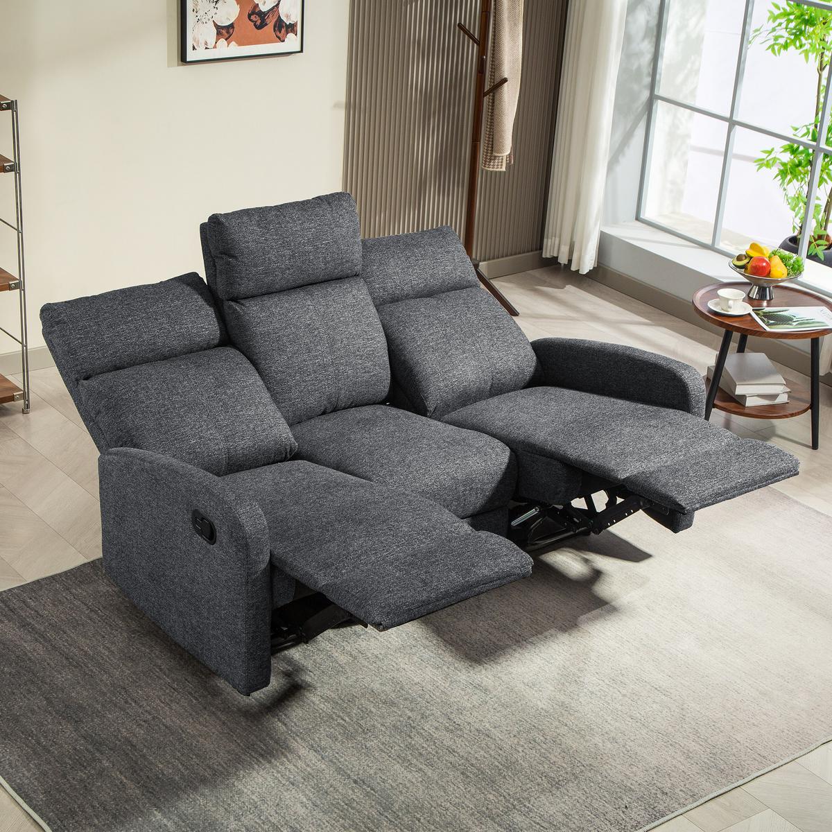 RELAXSESSEL Polyester Grau - Grau, Textil/Metall (91/98/161cm) - HOMCOM