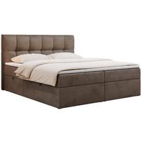 BOXBETT RICO 140/200 Braun Velvet - H3 - Braun, Holz/Textil (140/200cm) - MKS