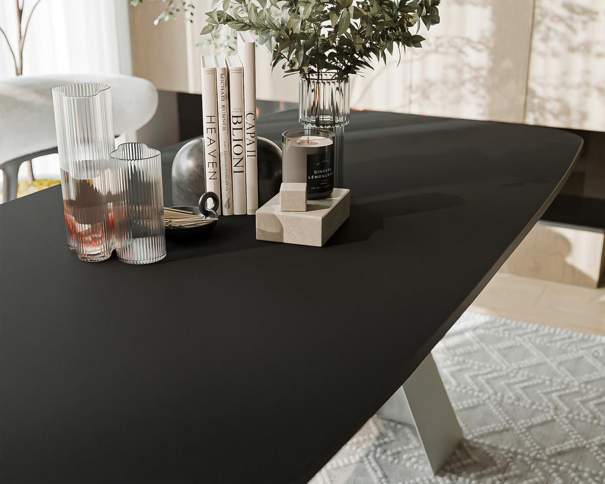 AUSZIEHTISCH ZENITH 160/90/76 cm mit Metallgestell, Weiß / Schwarz - Schwarz/Weiß, Holzwerkstoff/Metall (90/160/76cm) - Idohome