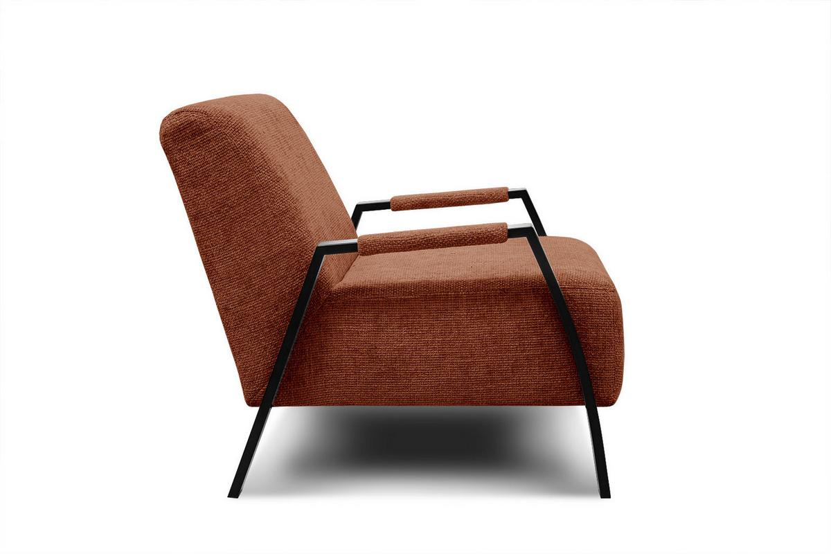 SESSEL KOBE, dunkelorange - Dunkelorange/Schwarz, Holz/Textil (72/76/90cm) - Wozimo