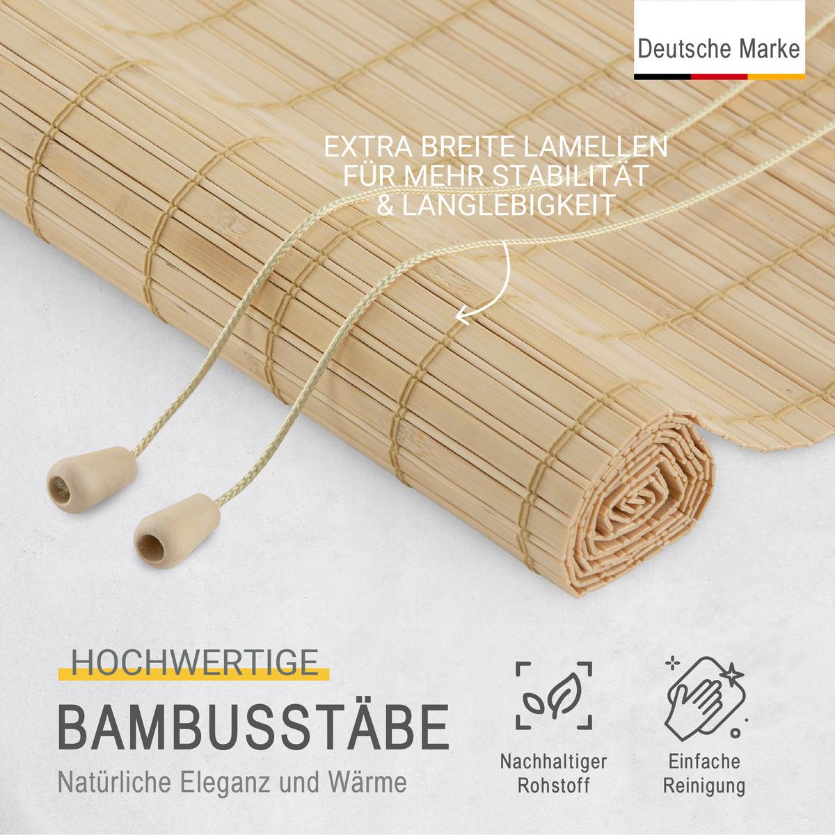 BAMBUSROLLO SolDecor BR7 90x160cm Natur - Naturfarben, Holz (90/160cm) - Sol Royal