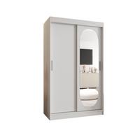 SCHIEBETÜRENSCHRANK mit Spiegel ROYAL 200/120/62 2-türig - Silberfarben/Weiß, Holz (120/62/120cm) - MÖBEL KRYSPOL